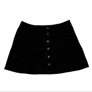 Black Brandy Melville Corduroy Snap Down y2k Mini Skirt Size Medium